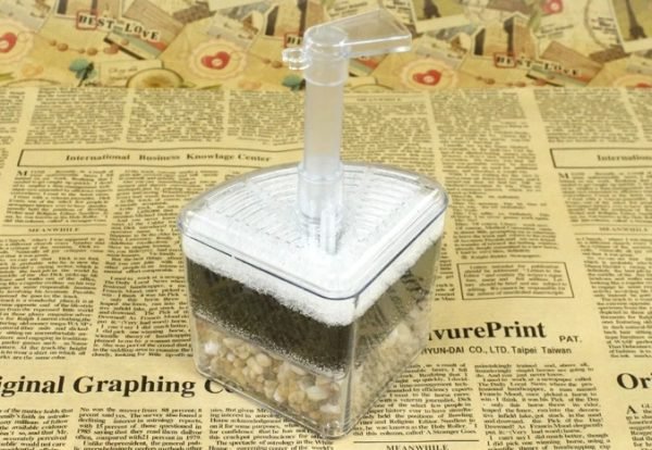 XY-2008 Fish Tank Aquarium Pump Air Driven Bio Corner Filter Sponge Fry Betta-753