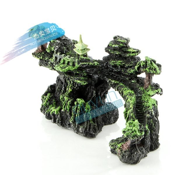 Mountain View Aquarium Ornament tree house Cave Bridge fish tank decoration #1-226